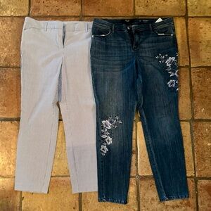 2 Denim & Pant Set/Bundle/Lot (Vera Wang & Elaine Rose)